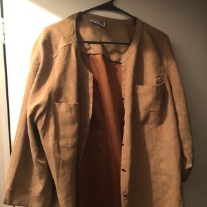 Tan suede like shirt